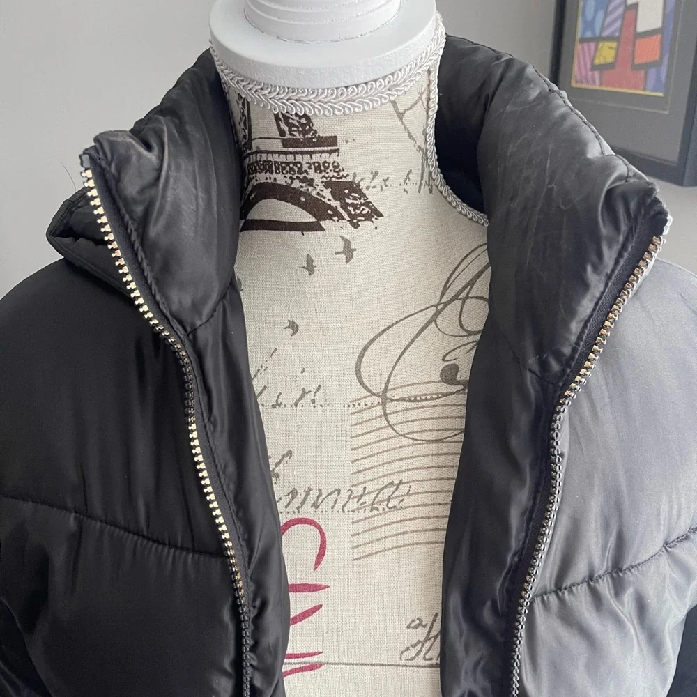CI SONO Los Angeles Women’s Outerwear Cropped Puffer Jacket Black Size Small